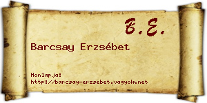 Barcsay Erzsébet névjegykártya